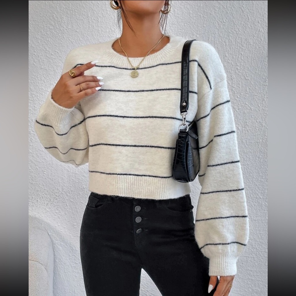 Striped Drop Shoulder Sweater